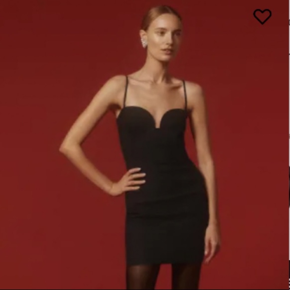 Reformation Black Mini Dress with Sweetheart Neckline